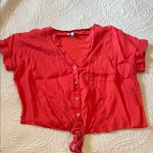 NIC & ZOE Red Button-Up Women's Top - Size Medium